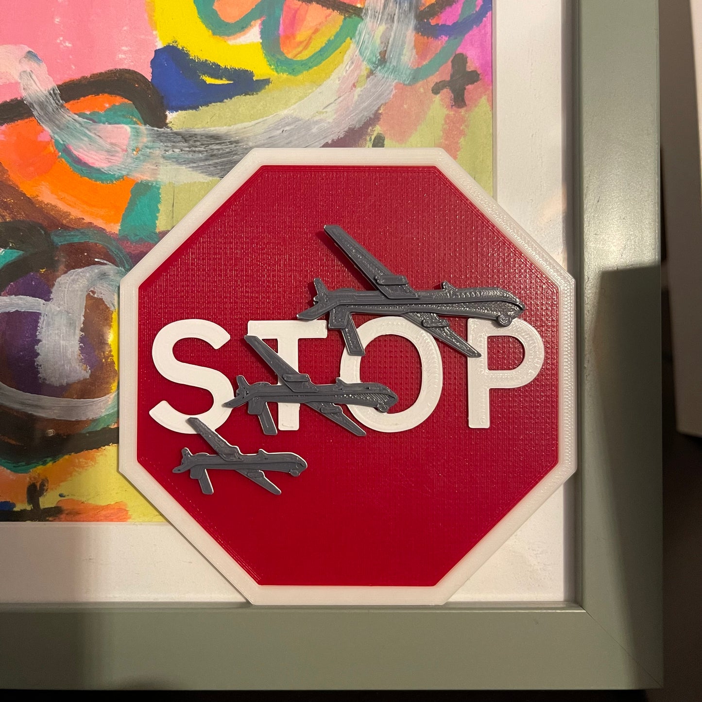 Banksy Inspired 3D Drone Stop Sign