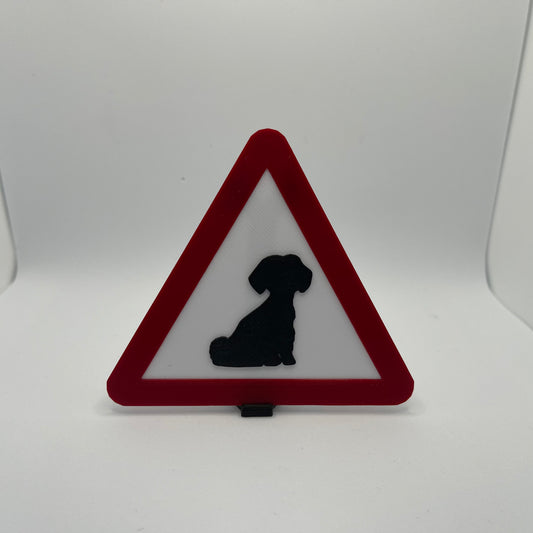 Maltipoo Dog Caution Warning Sign