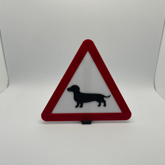 Sausage Dog Caution Warning Sign