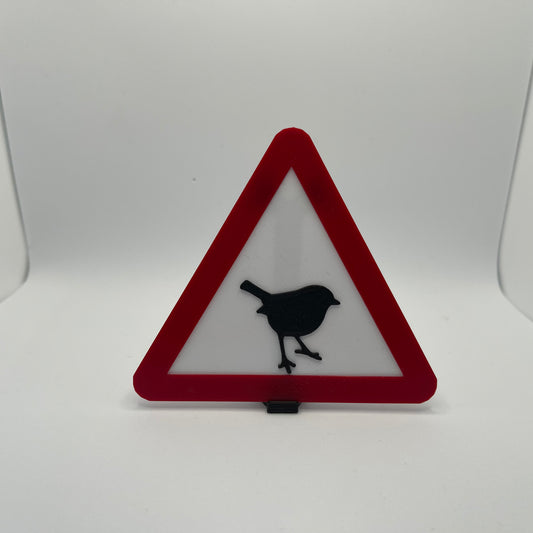 Robin Caution Warning Sign