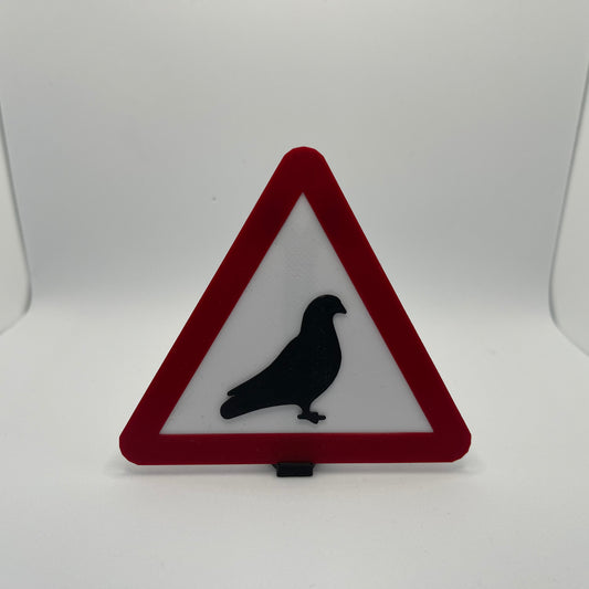 Pigeon Caution Warning Sign