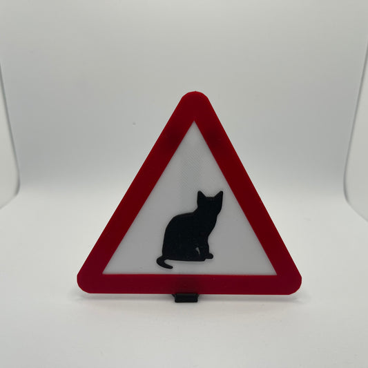 Cat Caution Warning Sign