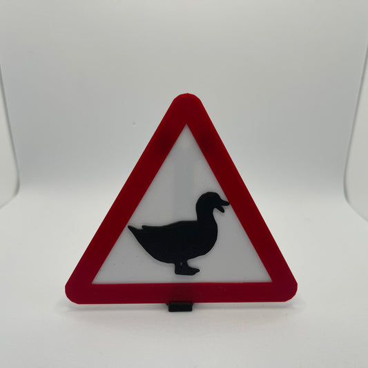 Duck Caution Warning Sign