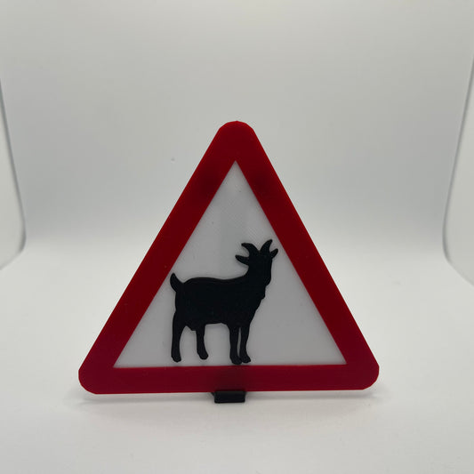 Goat Caution Warning Sign