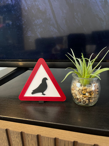 Pigeon Caution Warning Sign