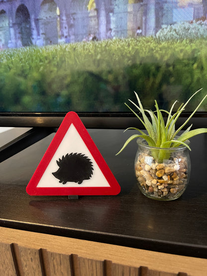 Hedgehog Caution Warning Sign