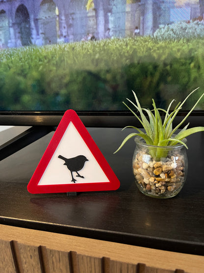 Robin Caution Warning Sign