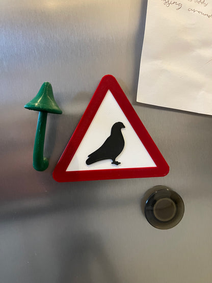Pigeon Caution Warning Sign