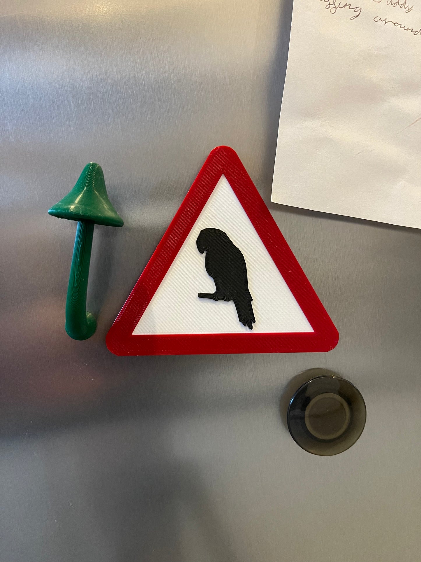 Parrot Caution Warning Sign