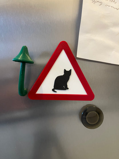 Cat Caution Warning Sign