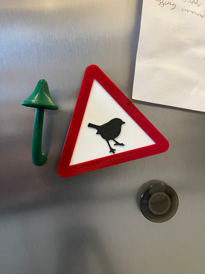 Robin Caution Warning Sign