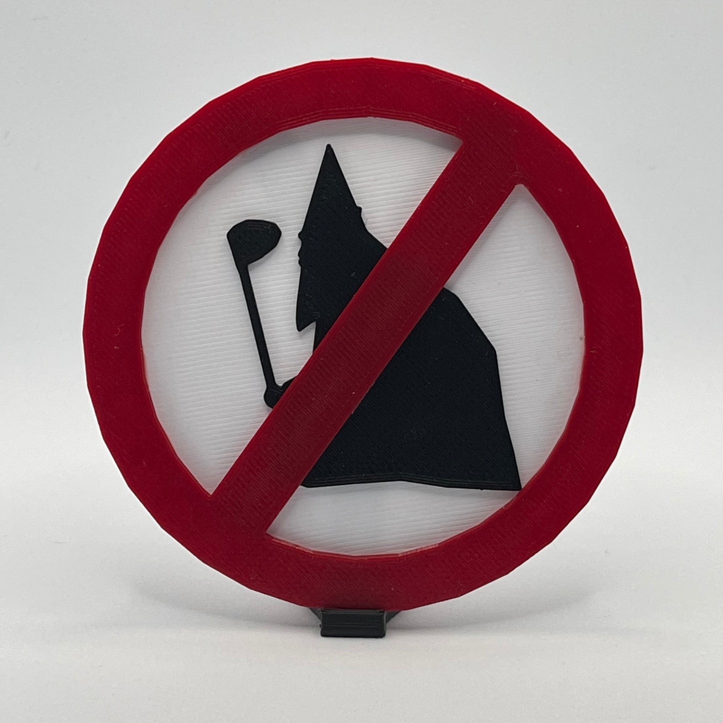 No Crawly the Wizard Gnome TikTok Prohibited Sign